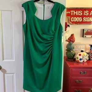 Calvin Klein Emerald Green Satin Dress